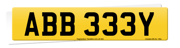 Registration number ABB 333Y